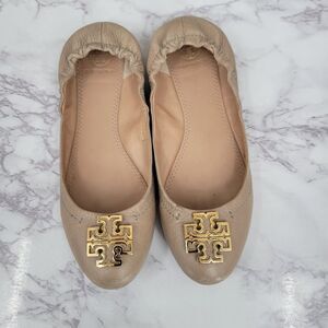 Tory Burch Women's Tan Ballet Flats